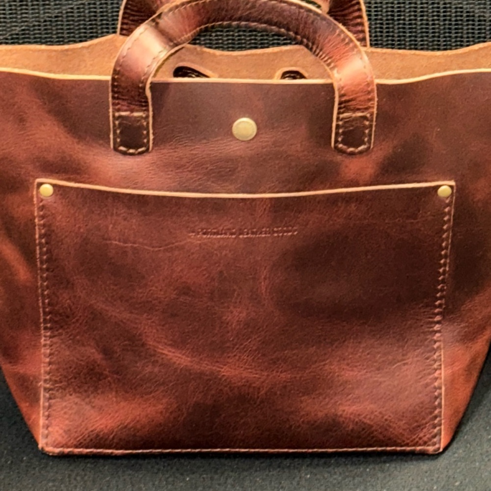 Portland Leather Goods Lava Mini Snap Closure Crossbody Tote Bag